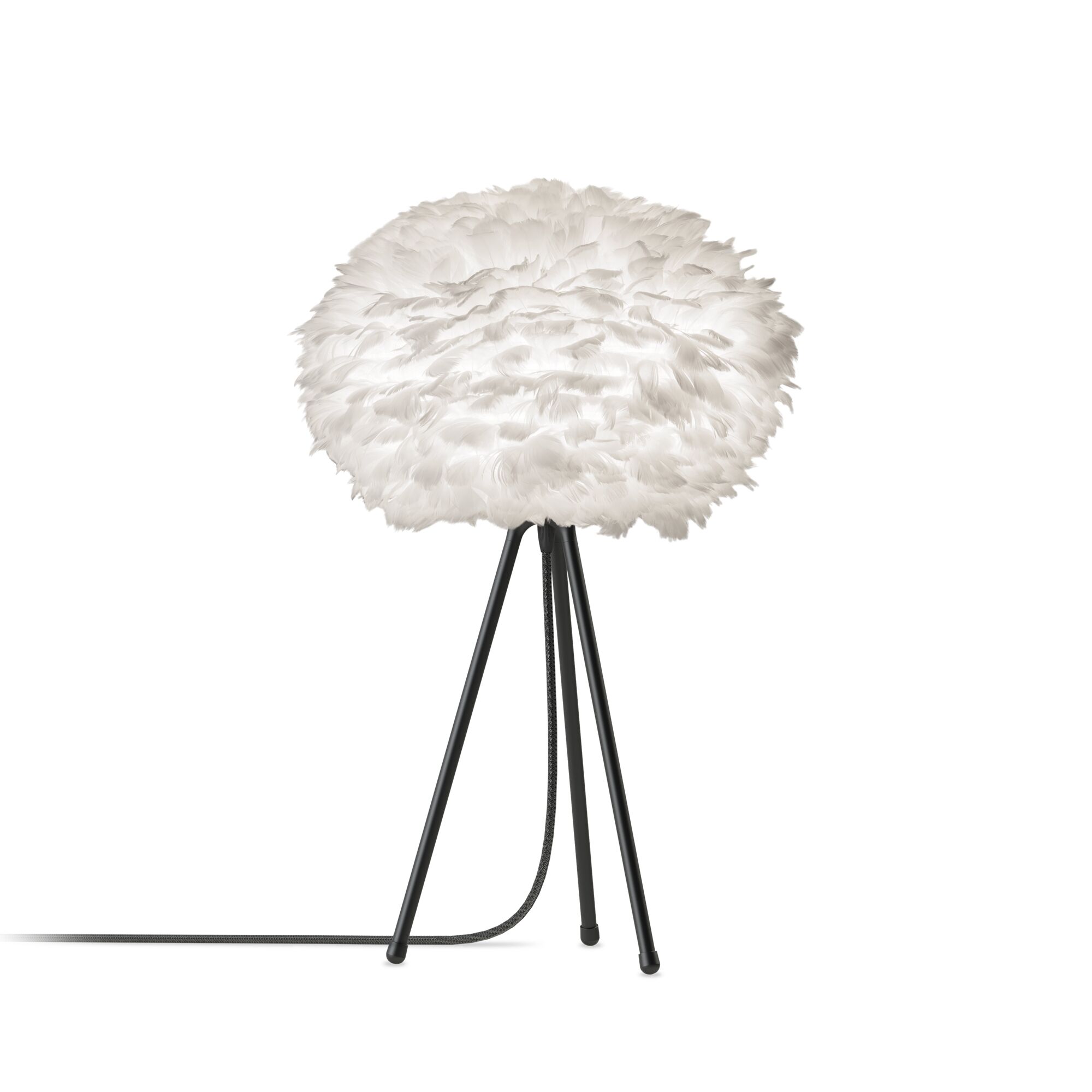 Eos Tripod Bordlampe Medium Hvit med Ben i Matt Sort