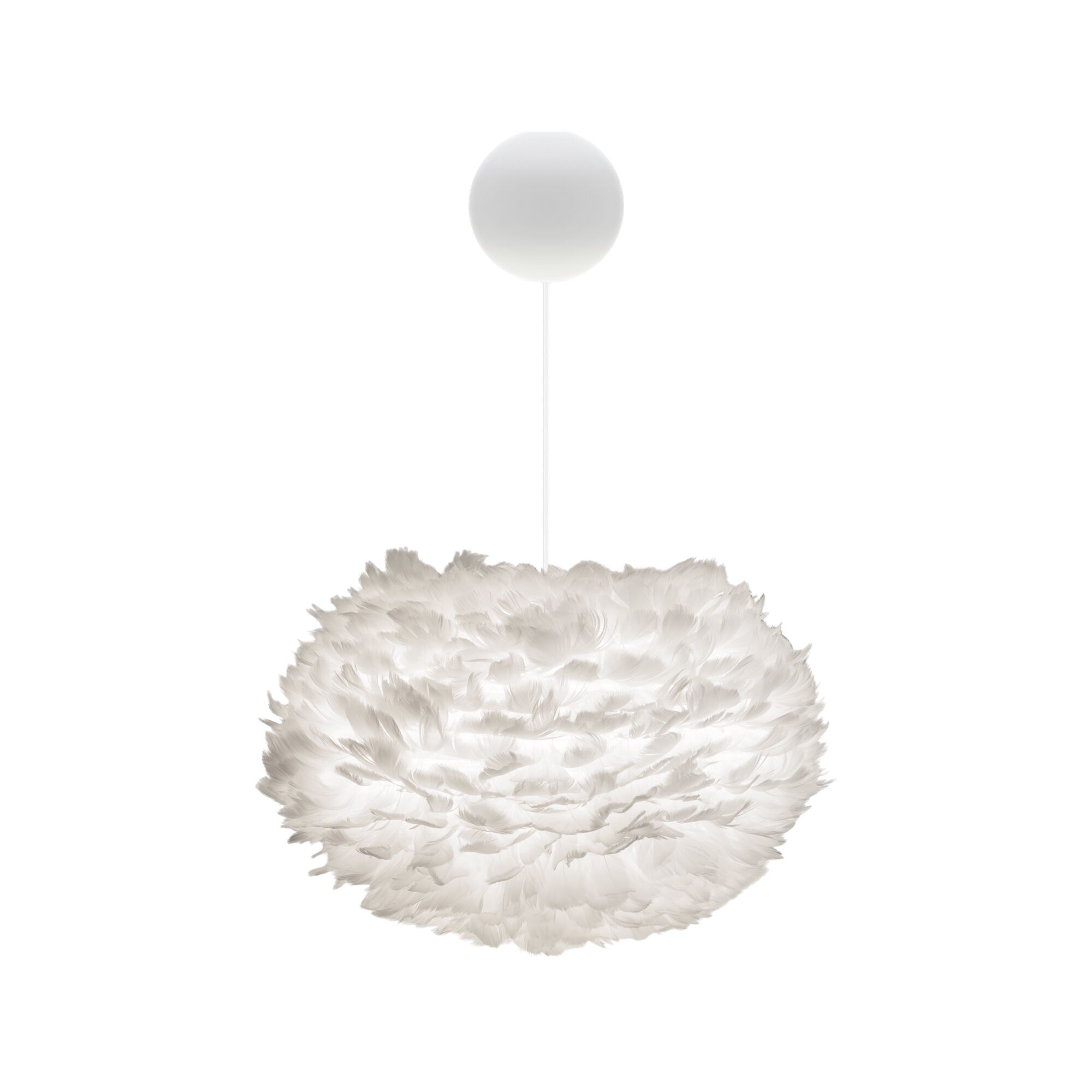 Eos Taklampe Medium Hvit med Cannonball Baldakin i Hvit