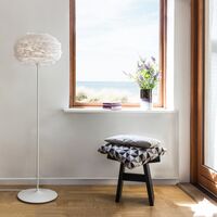 Lampadaire Eos Medium Blanc avec Base Noir