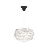 Eos Pendant Mini White with Cone Rosette in Black