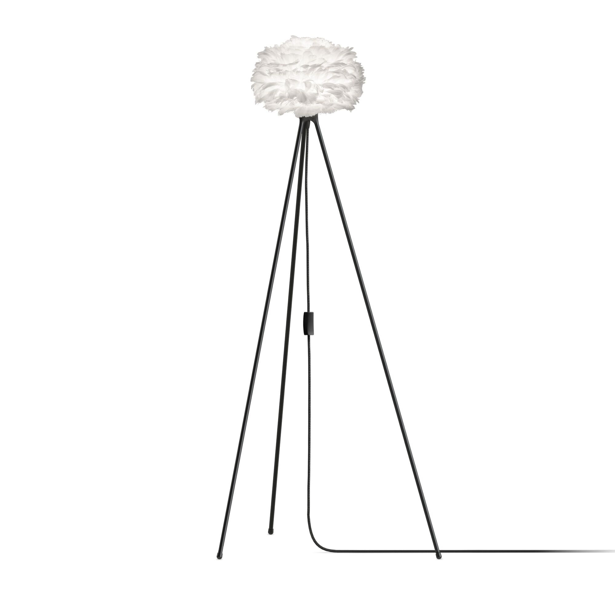 Eos Tripod Golvlampa Mini Vit med Ben i Svart
