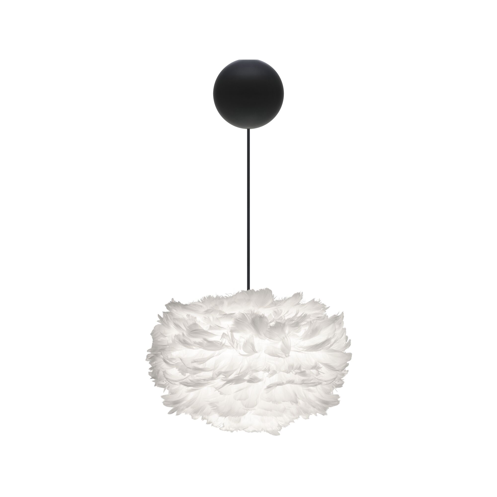 Eos Taklampe Mini Hvit med Cannonball Baldakin i Sort