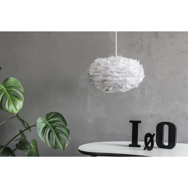 Suspension Eos Mini Blanc avec Rosette Plat en Blanc