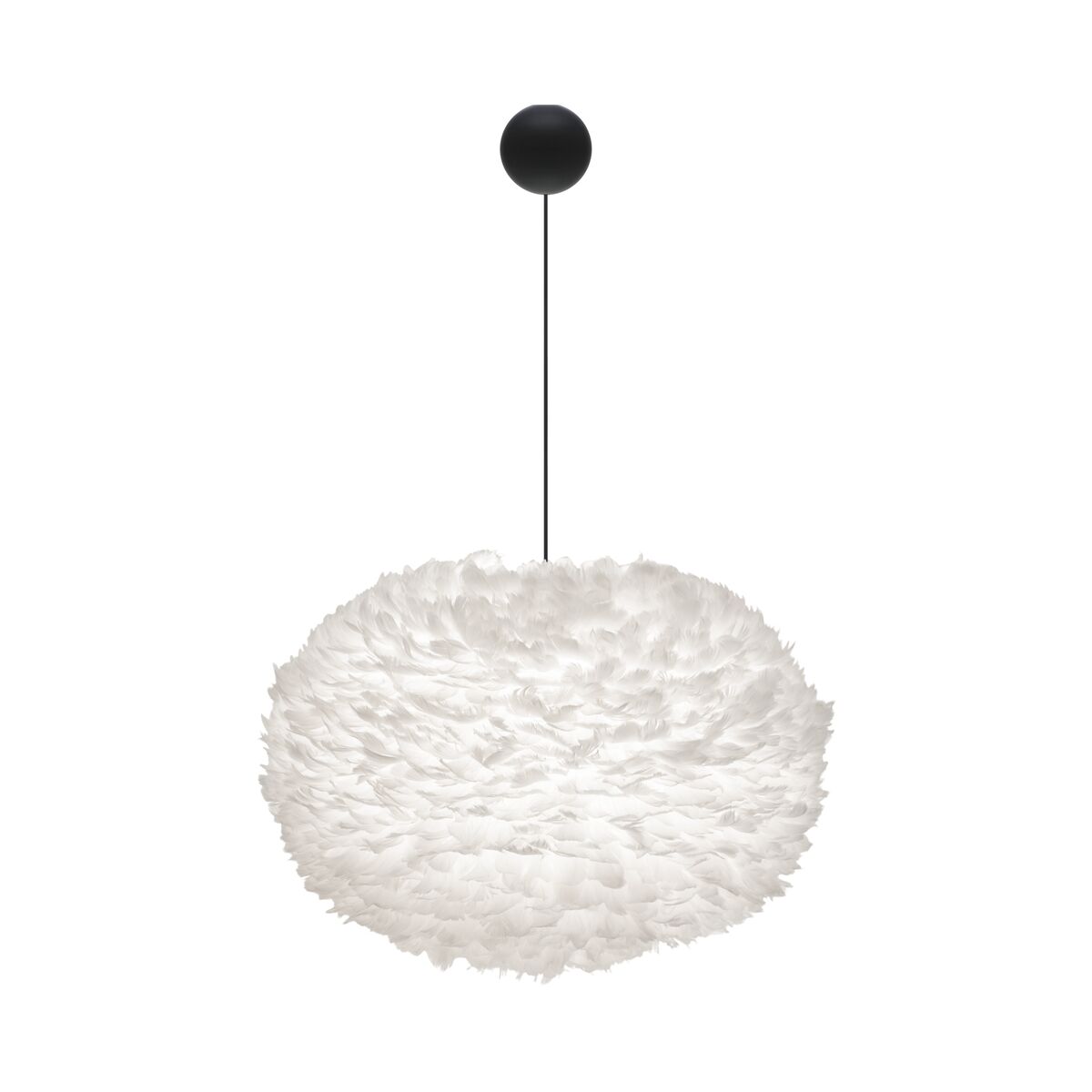 Eos Pendant XL White with Cannonball Rosette in Black
