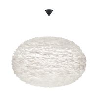 Eos Pendant XXL White with Cone Rosette in Black