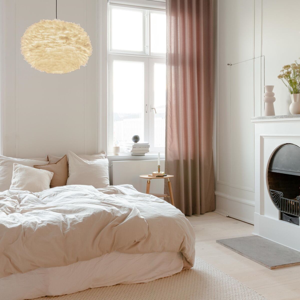 Eos Lampa Wisząca Duży Biały z Płaskim Rozeta w Biały