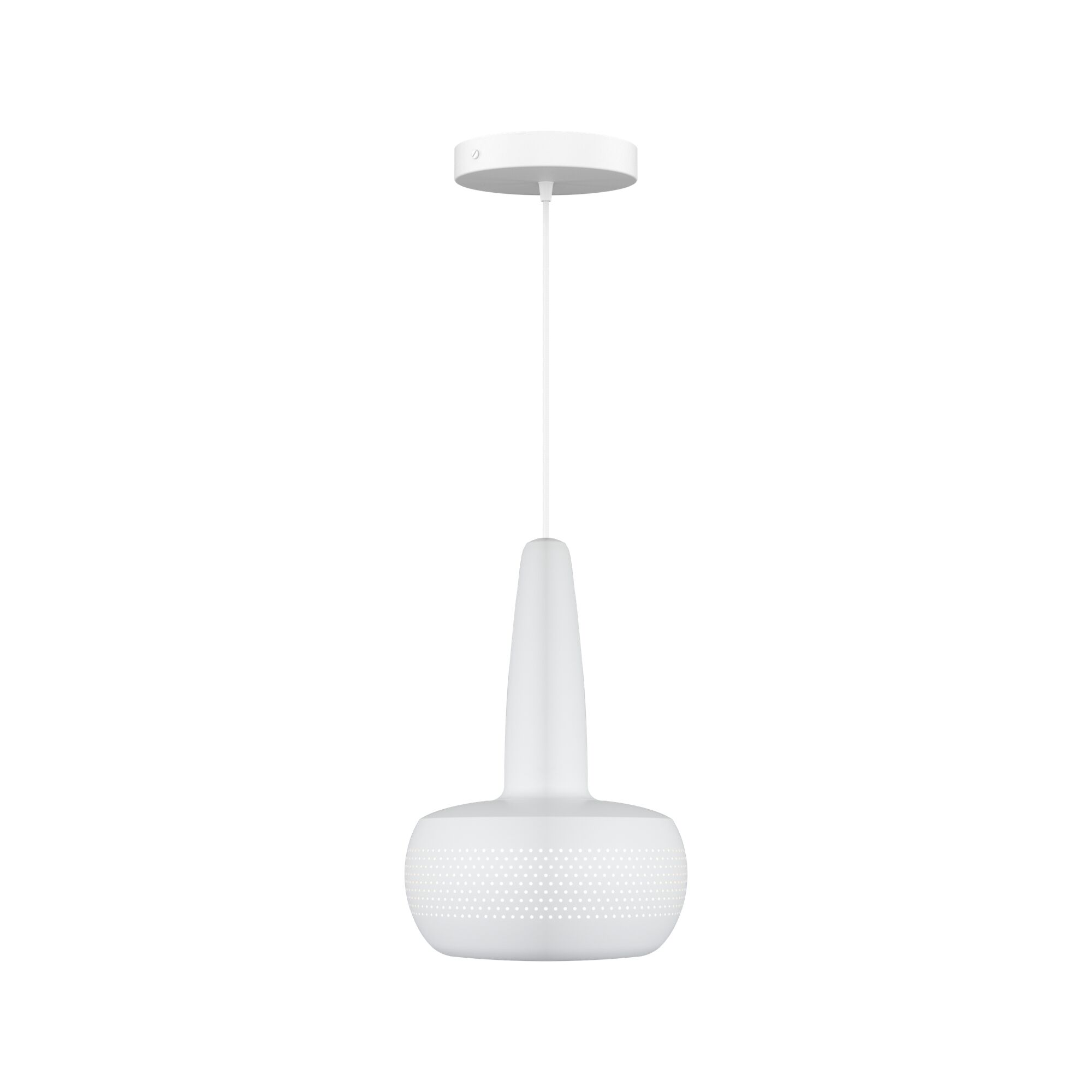 Clava Taklampe med Rosett Matt Hvit