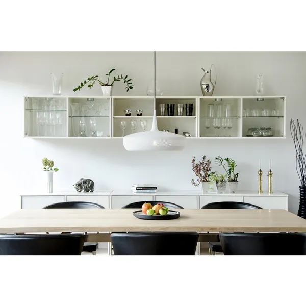 Clava Dine Pendel Med Rosette Mat Hvid/Sort