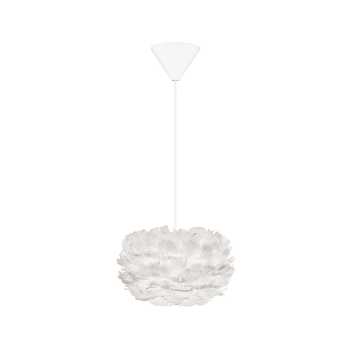 Eos Pendant Micro White with Cone Rosette in White