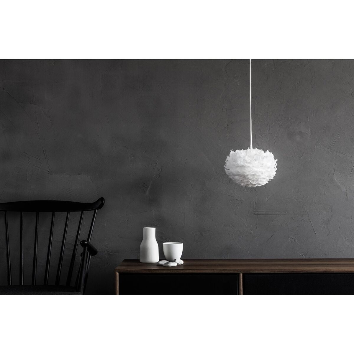 Eos Pendant Micro White with Cone Rosette in White