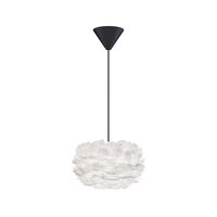 Eos Pendant Micro White with Cone Rosette in Black