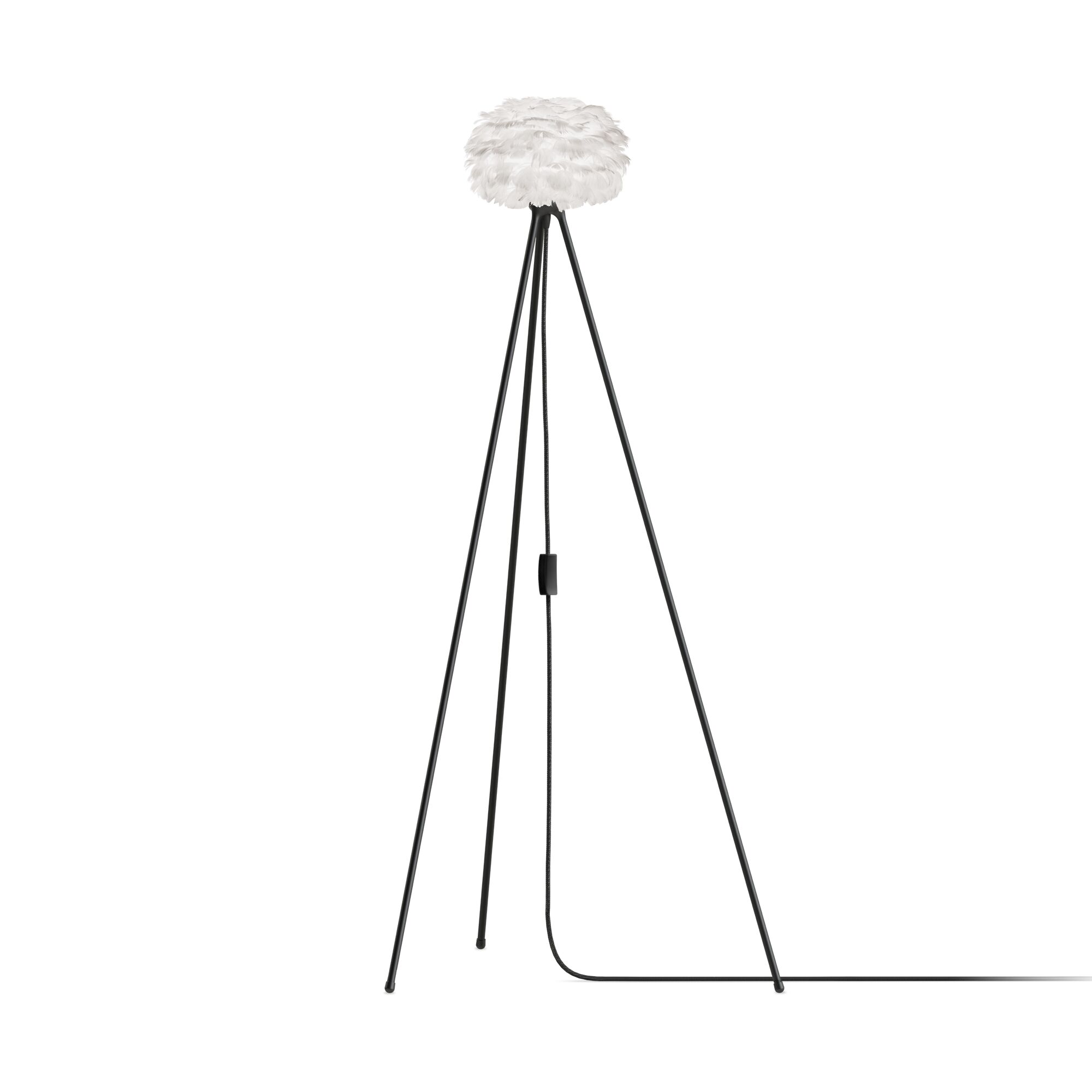 Eos Stativ Golvlampa Micro Vit med Ben i Svart
