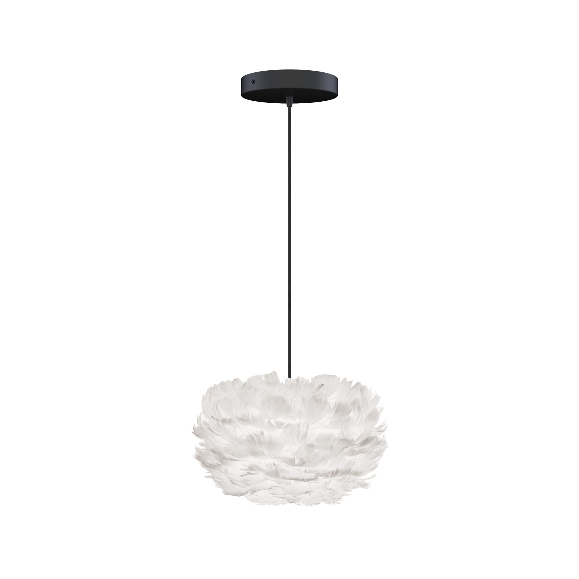 Eos Taklampe Micro Hvit med Flat Baldakin i Sort