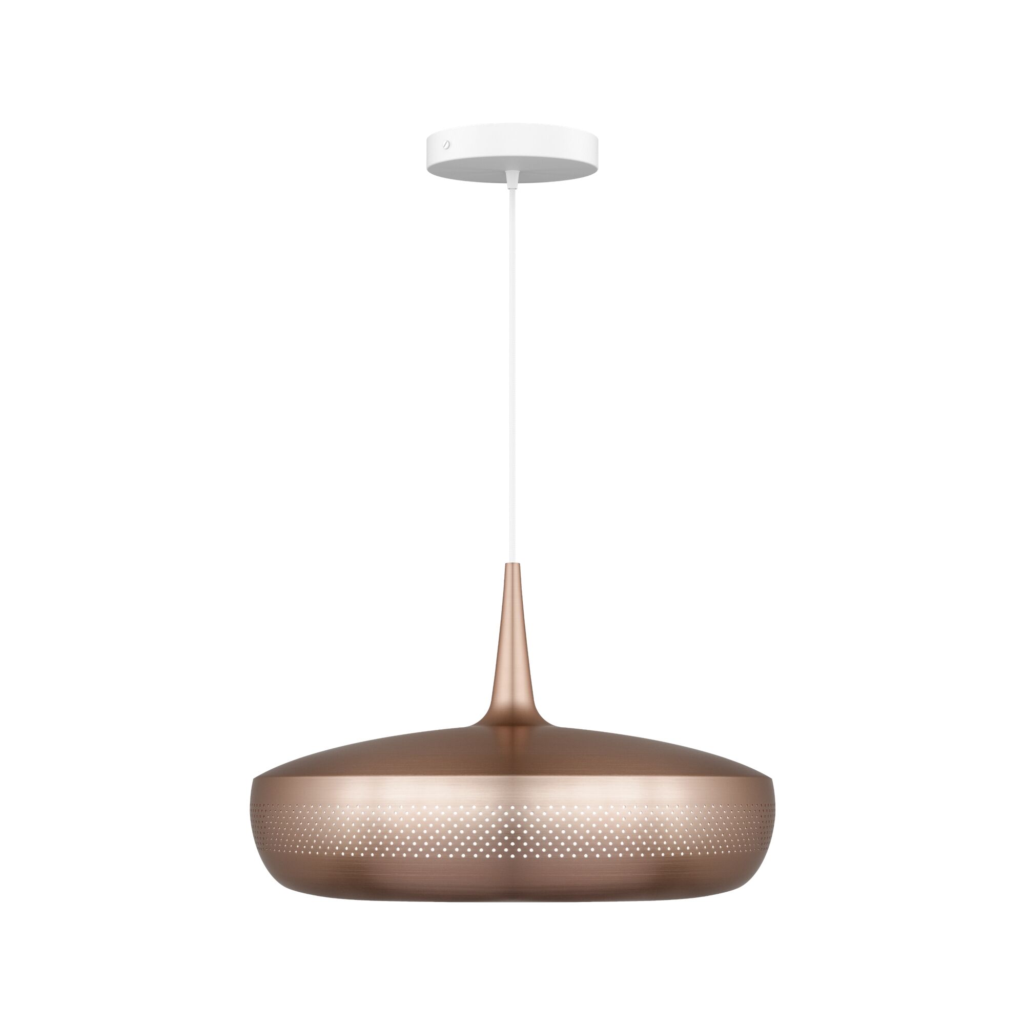 Clava Dine Taklampe med Rosett Børstet Kobber/Hvit