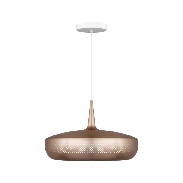 Clava Dine Pendant With Rosette Brushed Copper/White