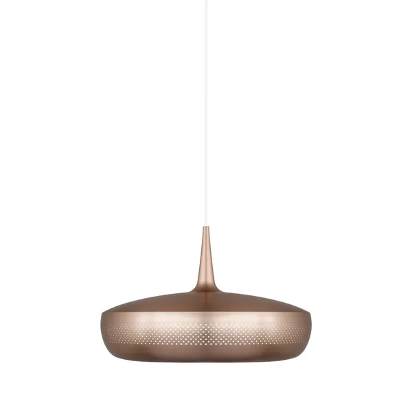 Clava Dine Pendant With Rosette Brushed Copper/White