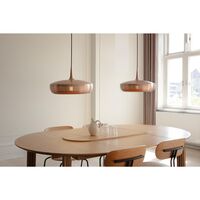 Clava Dine Pendelleuchte mit Rosette, Gebürstet Kupfer/Weiß