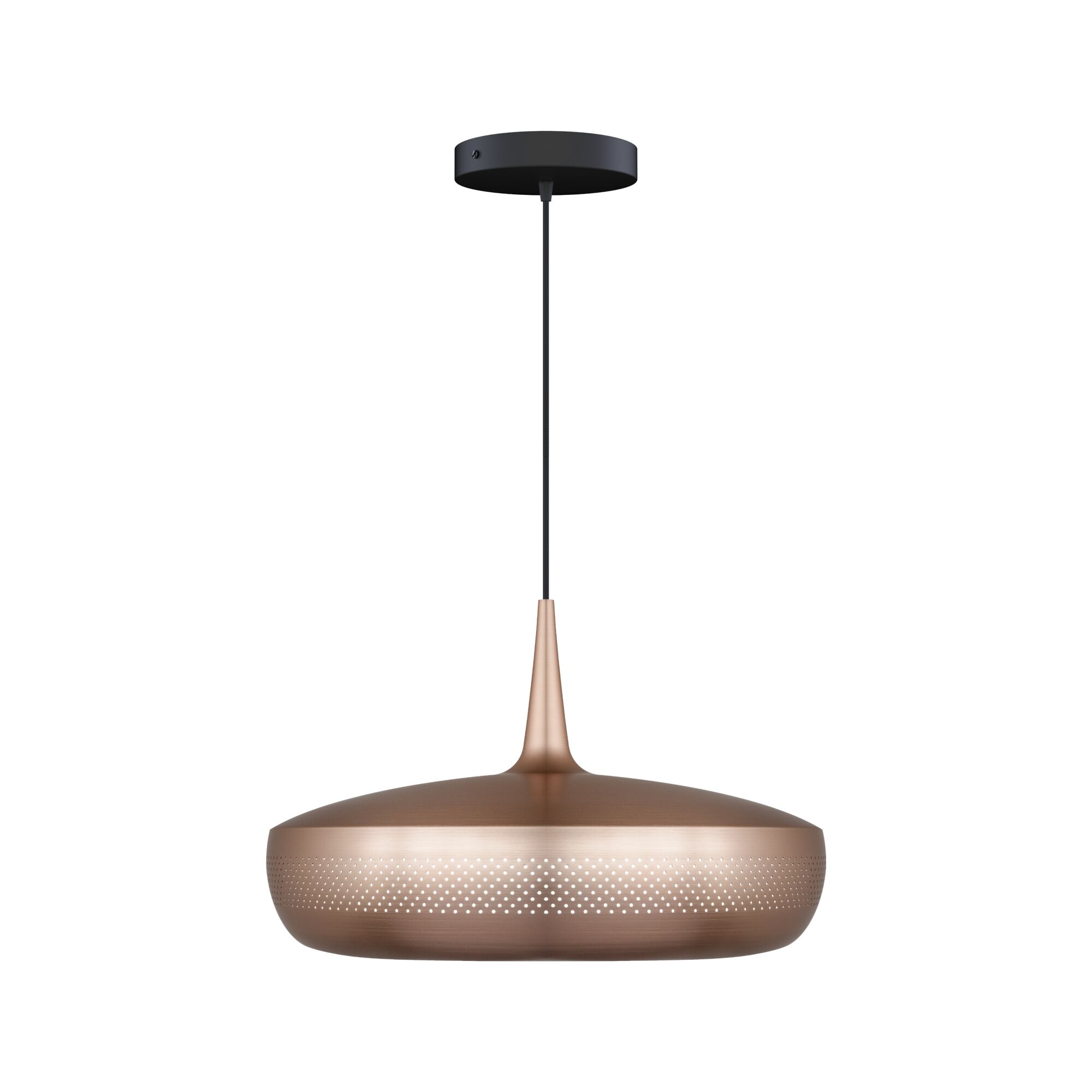 Clava Dine Taklampe med Rosett Børstet Kobber/ Sort