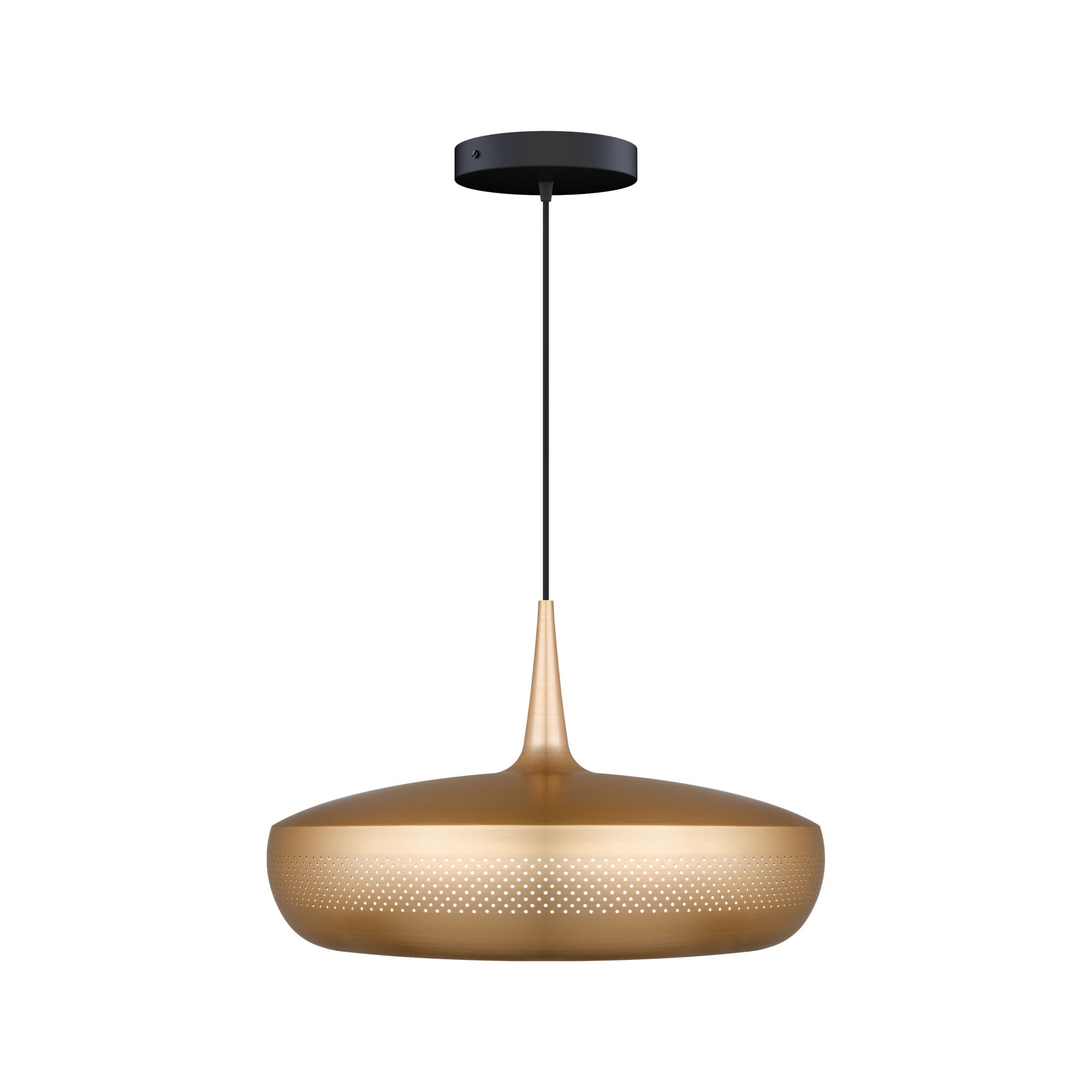 Clava Dine Taklampe med Rosett Børstet Messing/ Sort
