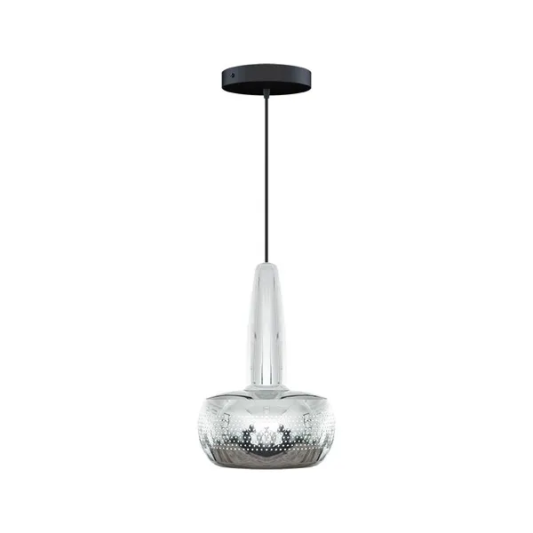Lampa Wisząca Clava z Rozetą, Polerowana Stal/ Czarny
