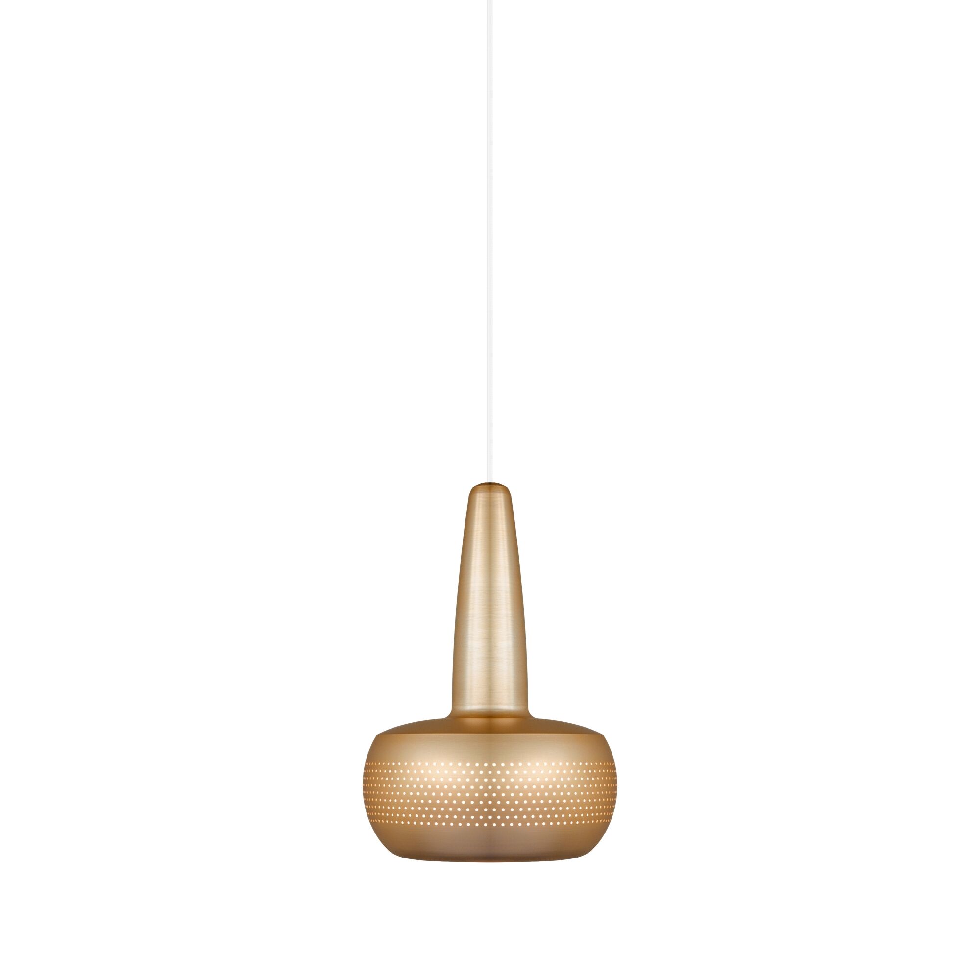 Clava Taklampe Med Rosett Børstet Messing/ Hvit