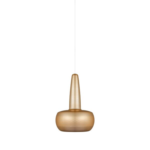 Lampa Wisząca Clava z Rozetą, Szczotkowany Mosiężny/ Biały