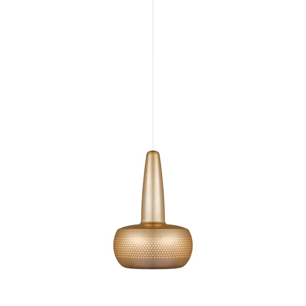 Lampa Wisząca Clava z Rozetą, Szczotkowany Mosiężny/ Biały