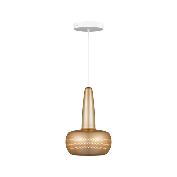 Lampa Wisząca Clava z Rozetą, Szczotkowany Mosiężny/ Biały