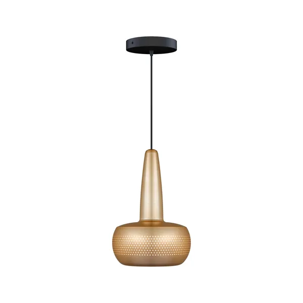 Lampa Wisząca Clava z Rozetą, Szczotkowany Mosiężny/ Czarny