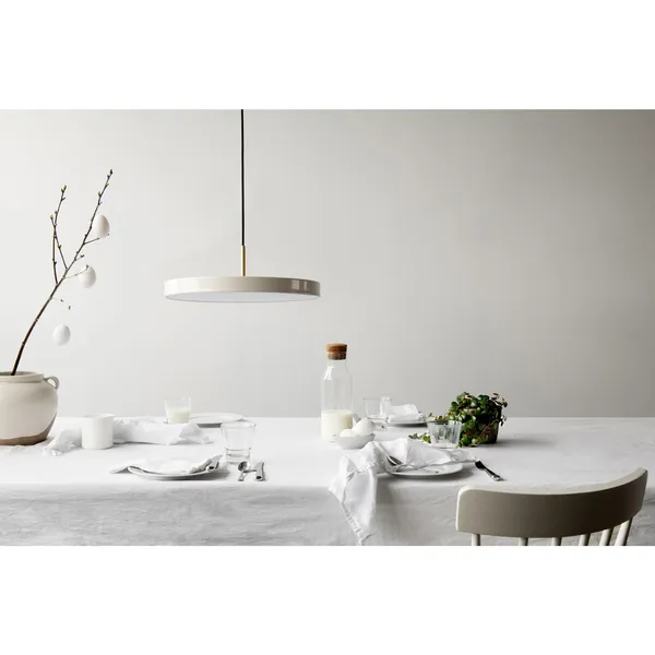 Asteria Pendant Pearl White with Brass Top
