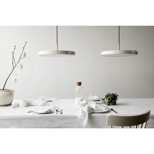 Asteria Pendant Pearl White with Brass Top