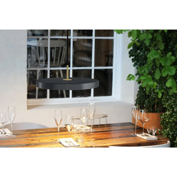 Asteria Pendant Gray with Brass Top
