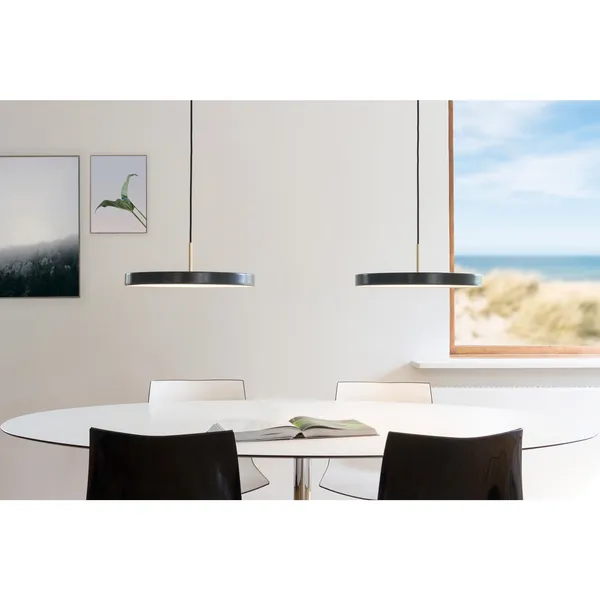 Asteria Pendant Gray with Brass Top