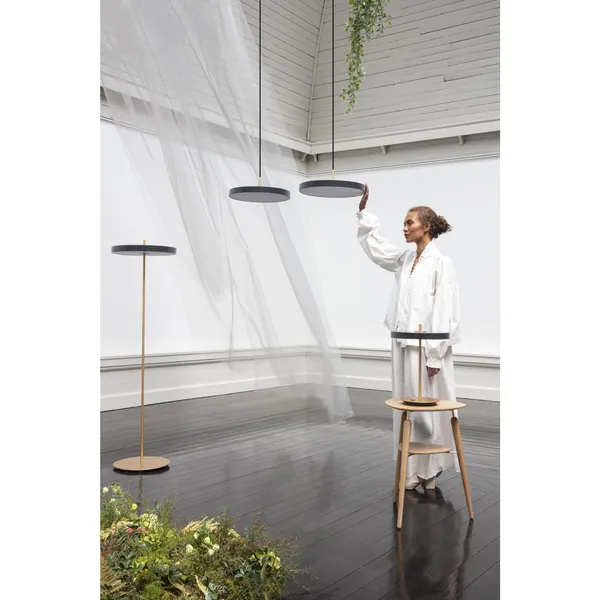 Asteria Pendant Gray with Brass Top