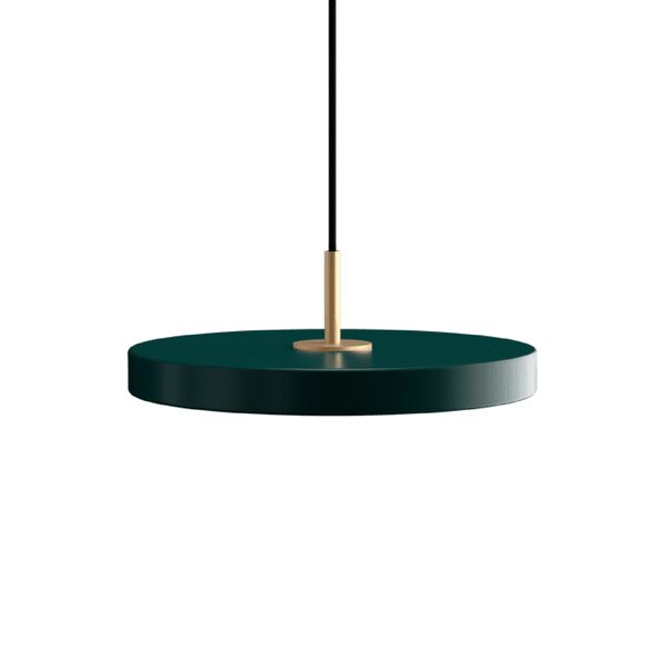 Asteria Plus Mini Pendant Forest Green/ Brass