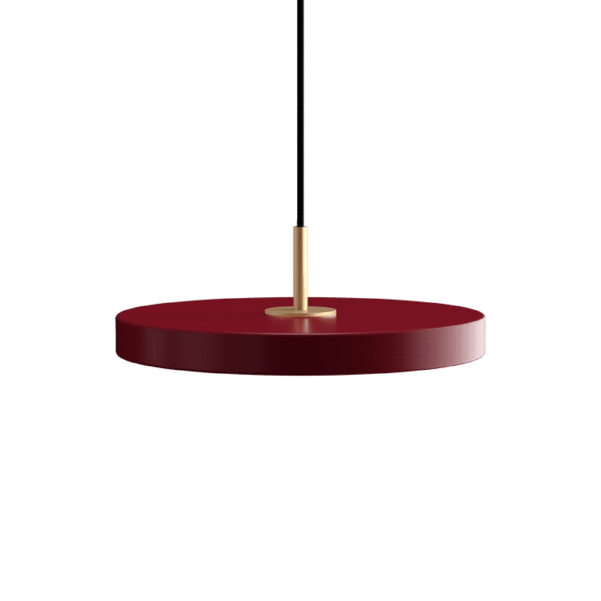 Asteria Plus Mini Taklampe Rubinrød/ Messing
