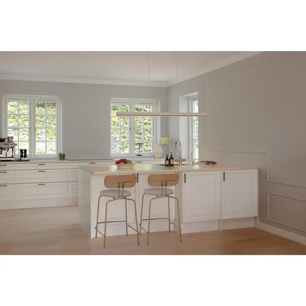 Hazel Branch Pendant 150 White/ Brass