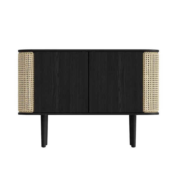Treasures Cabinet Black Oak/Venetian Cane