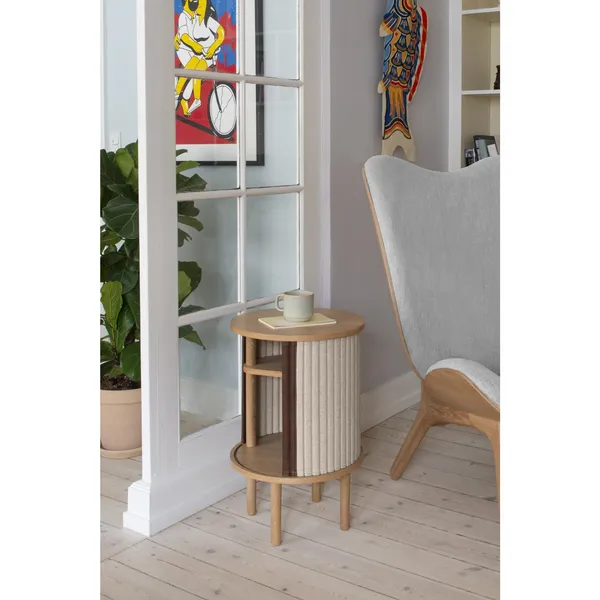 Audacious Sidebord Sort Egetræ/White Sands