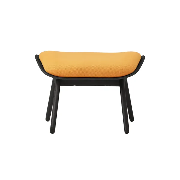 The Reader Ottoman Black Oak/Tangerine