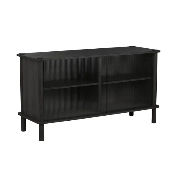 Italic Kabinet 2x Døre Sort Eg/Glas