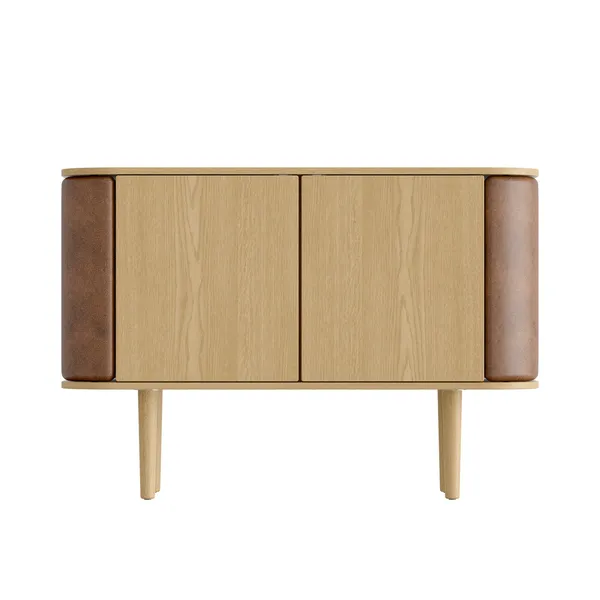 Treasures Cabinet Eiche/ Braun Kunstleder