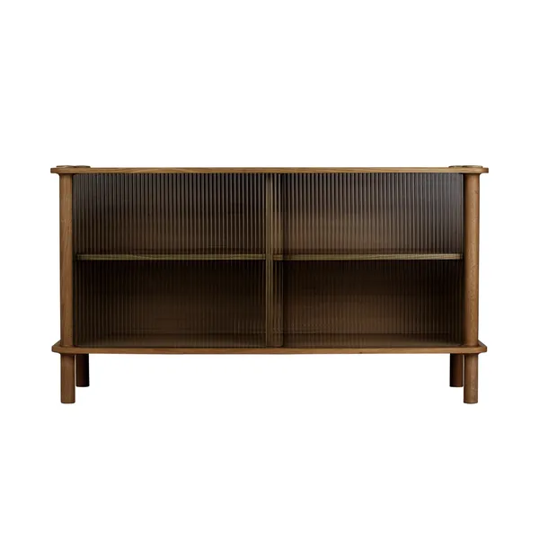 Italic Cabinet 2x Doors Dark Oak/Glass