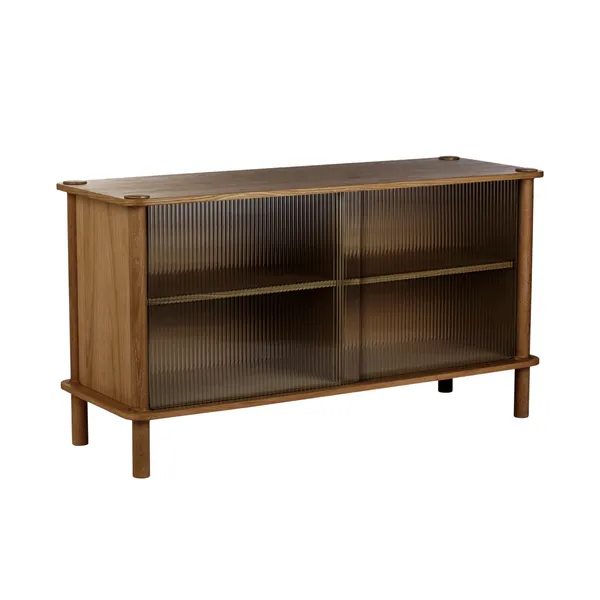 Italic Cabinet 2x Doors Dark Oak/Glass