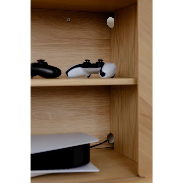 Italic Cabinet 2x Doors Dark Oak/Glass