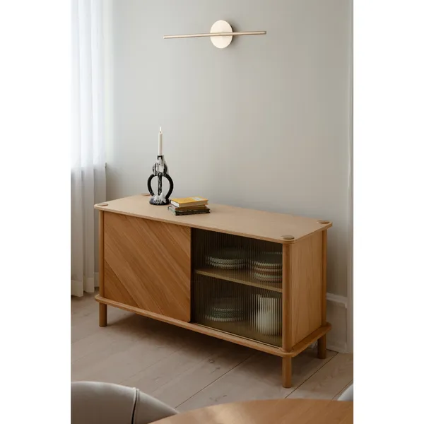Italic Cabinet 2x Doors Dark Oak/Glass