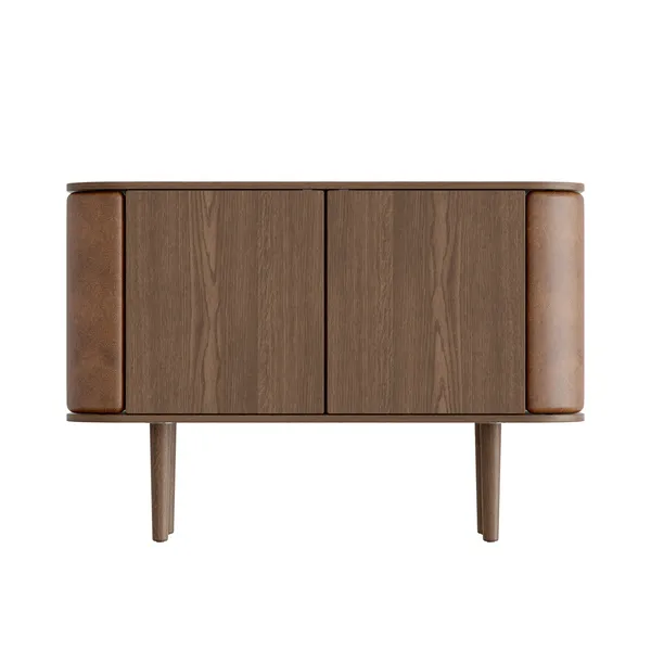 Treasures Cabinet Eiche Dunkel/ Braun Kunstleder