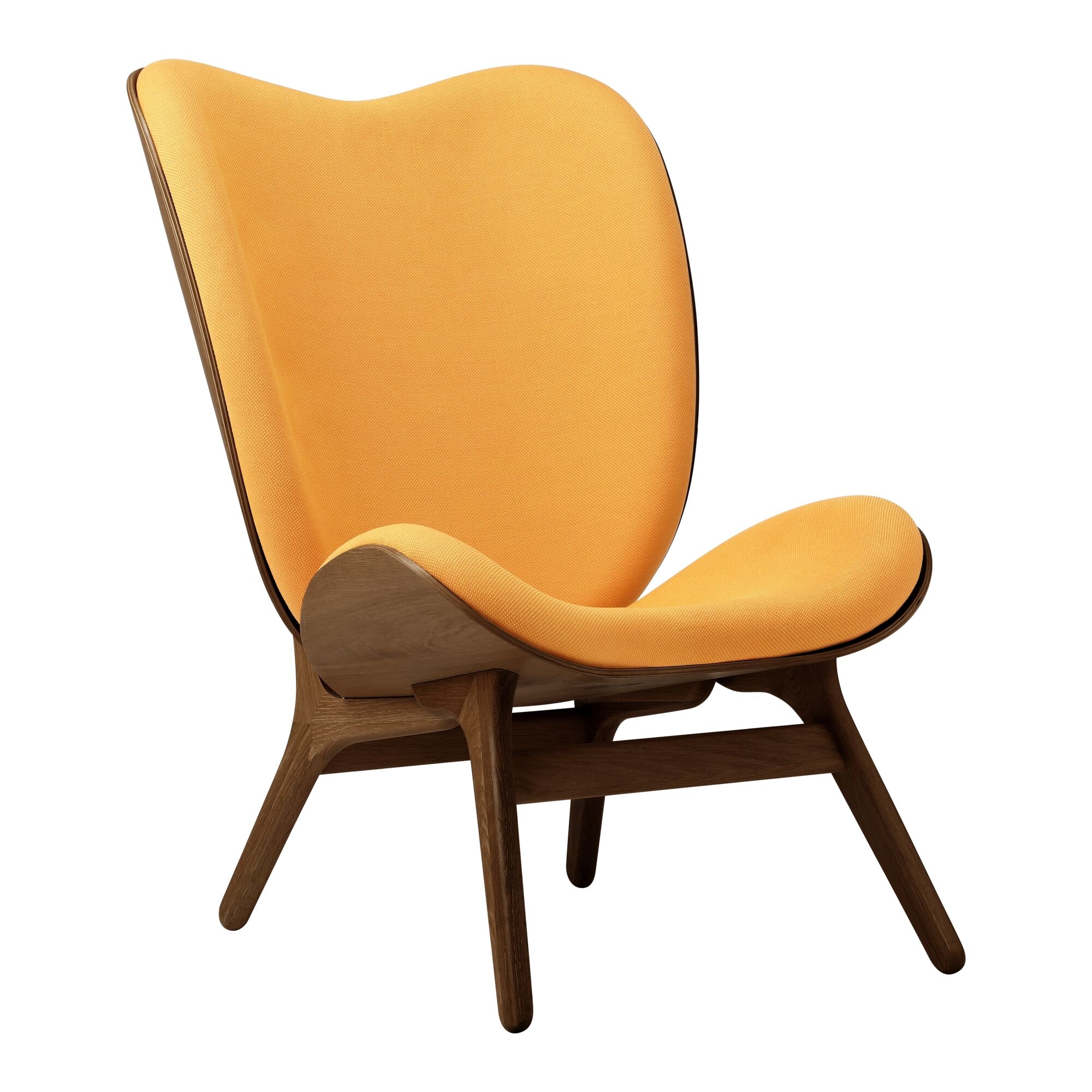 A Conversation Piece Fauteuil Haut Chêne Foncé/Mandarine