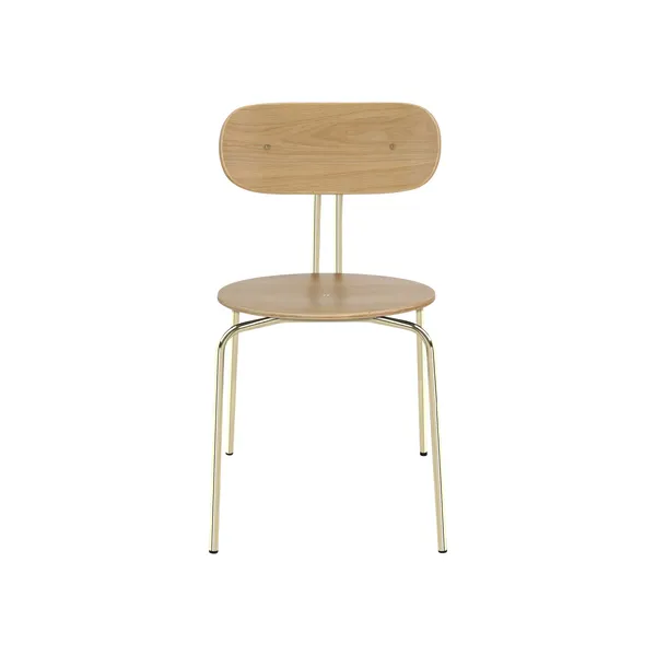 Curious Dining Chair Oak/ Brass Frame