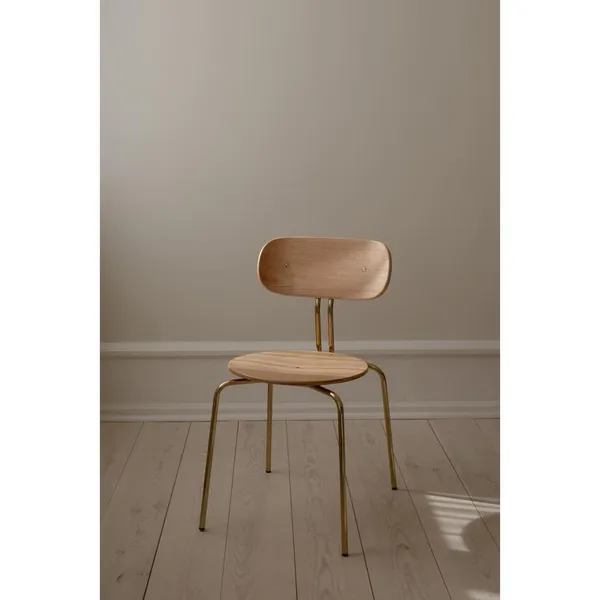 Curious Dining Chair Oak/ Brass Frame